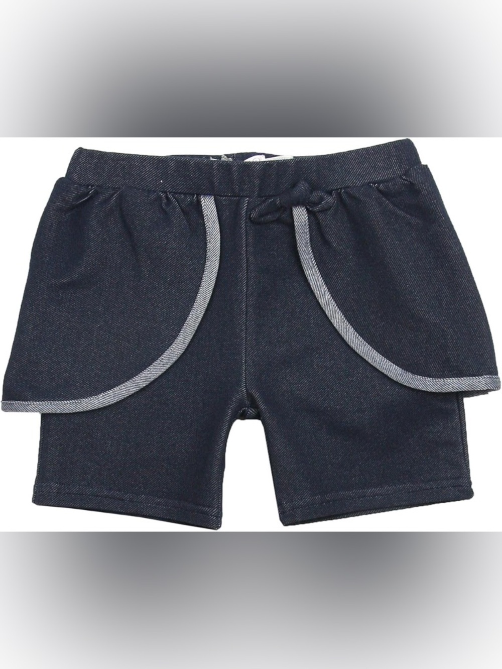 Size 4 Girls  deux par deux Navy Shorts with Light Gray Trim